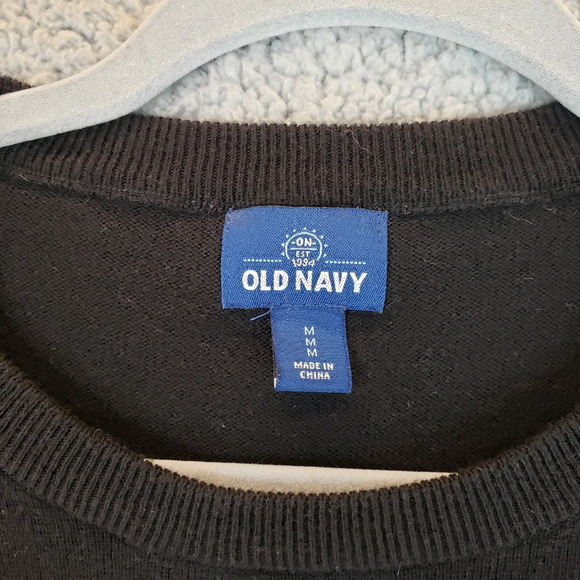 Old Navy Mens Black All Cotton Knit Closet Staple Sweater. Sz M - Picture 2 of 11